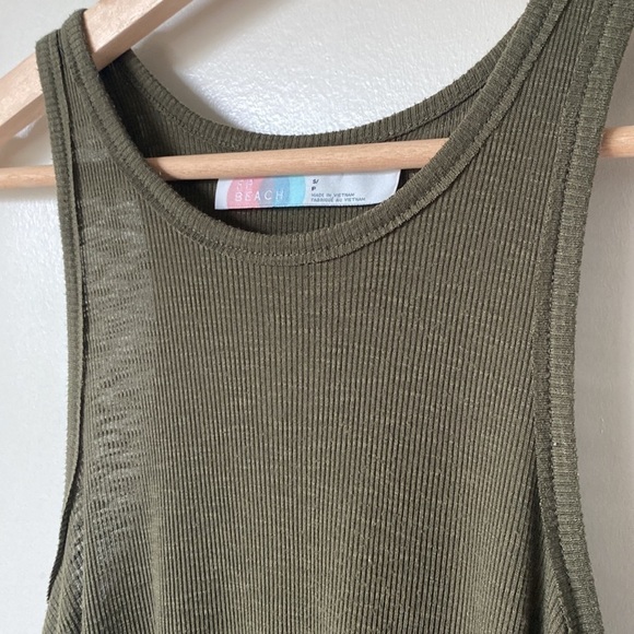 FREE People Beach LA Nite Olive Green Sleeveless Mini Dress - Picture 3 of 6